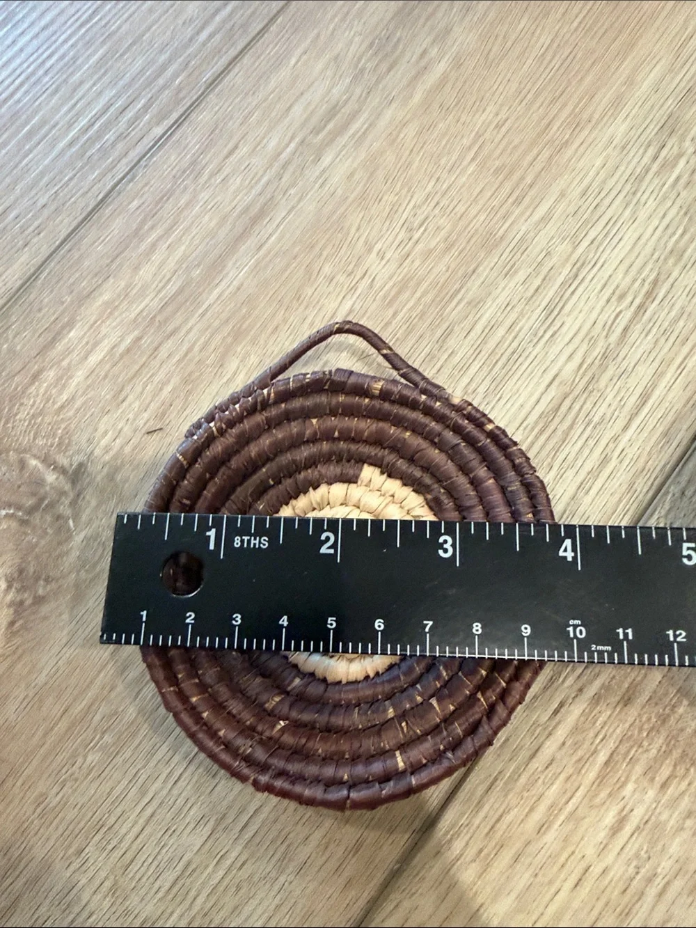 Handwoven Brown and Natural Decorative Basket Set. Tight Weave. Set of 5.